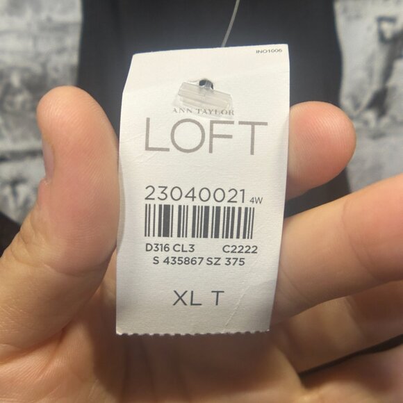 EUC Ann Taylor Spaghetti Strap Midi Dress Black & Grey Size XL Tall - Picture 11 of 15